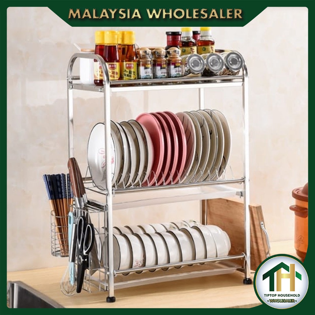 Stainless Steel Sink Dish Rack Kitchen Rak Sinki Dish Drainer Rak Pinggan Rak Dapur Kitchen 3165