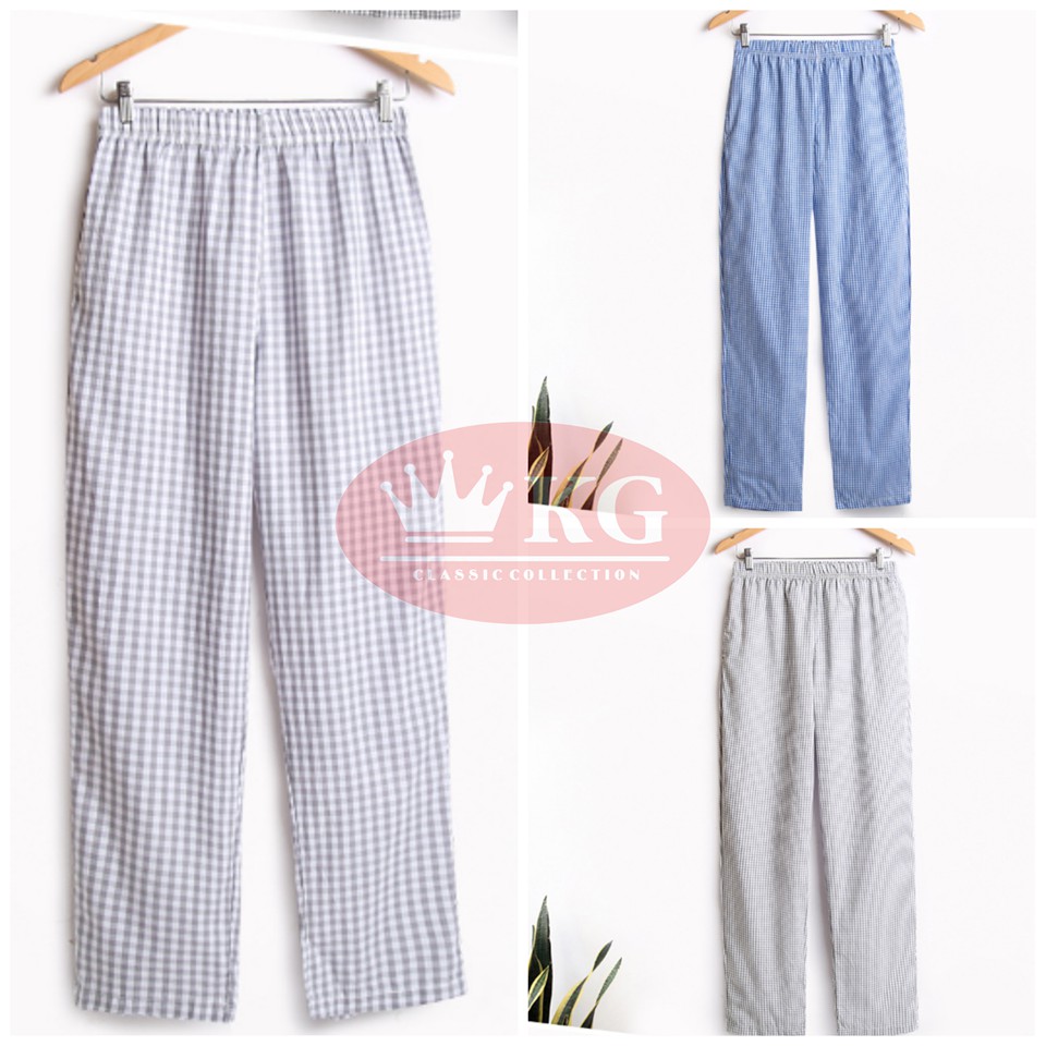 Seluar Tidur Selesa Kain Lembut Pyjamas Long Pants Soft Cotton Seluar ...