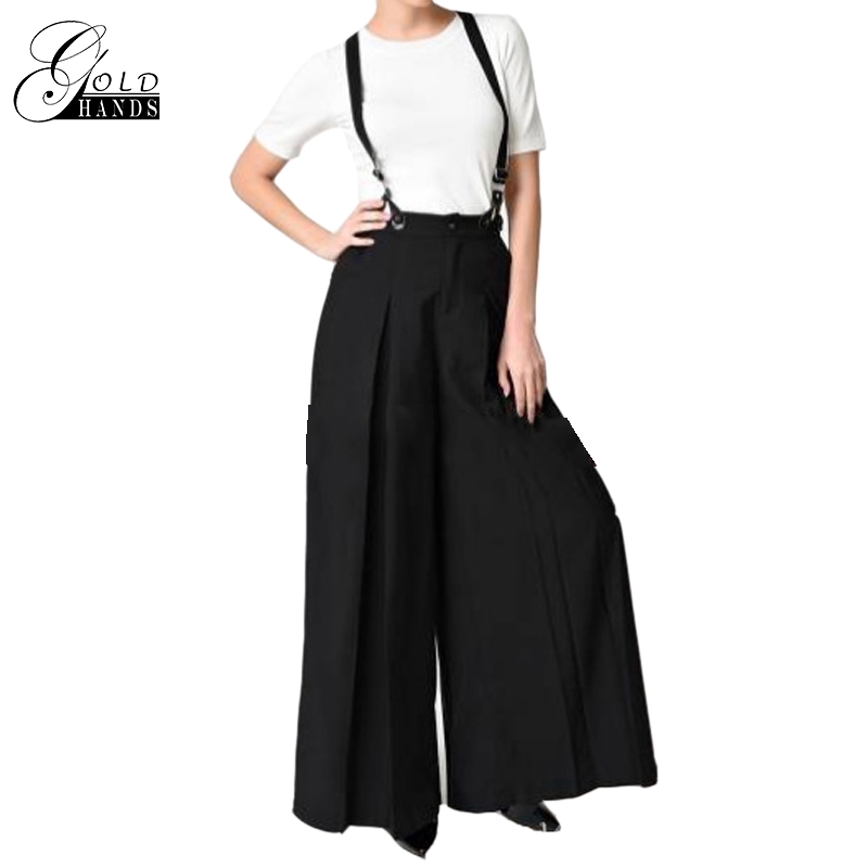 wide leg black overalls