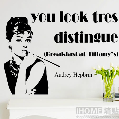 Removable Wall Sticker Audrey Hepburn Living Room Bedroom Study Sofa Tv Background Wall European Style Simple Fashion