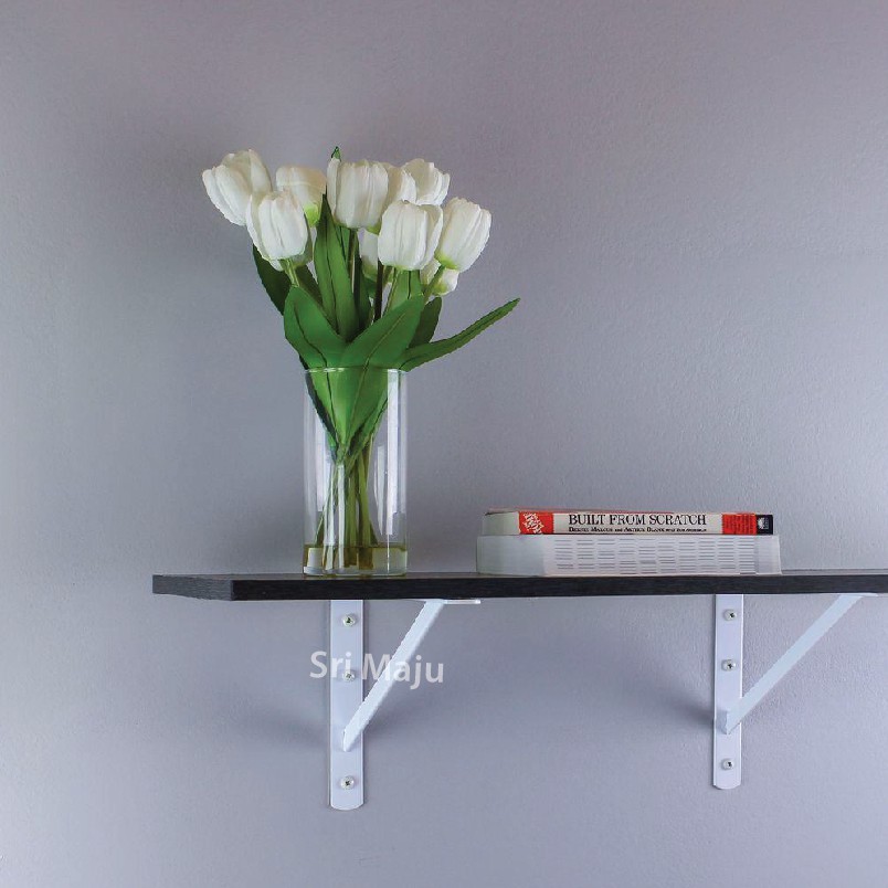 Sesiku L Untuk Lekat Papan Hiasan Dinding White Coat Wall Shelf L Bracket Wall Mount Rack Support Iron L Tiada Papan Shopee Malaysia