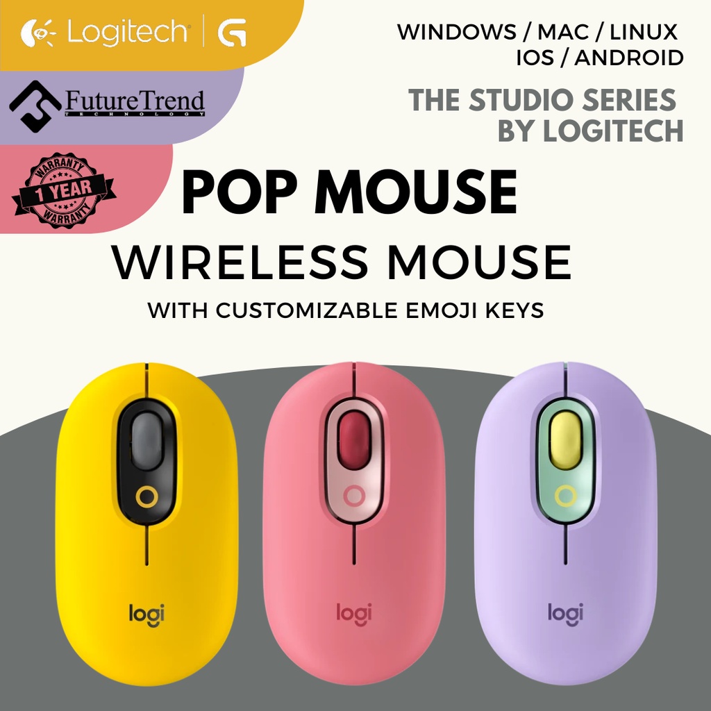 Logitech Pop Mouse Wireless Mouse With Customizable Emoji Keys Shopee Malaysia 0426