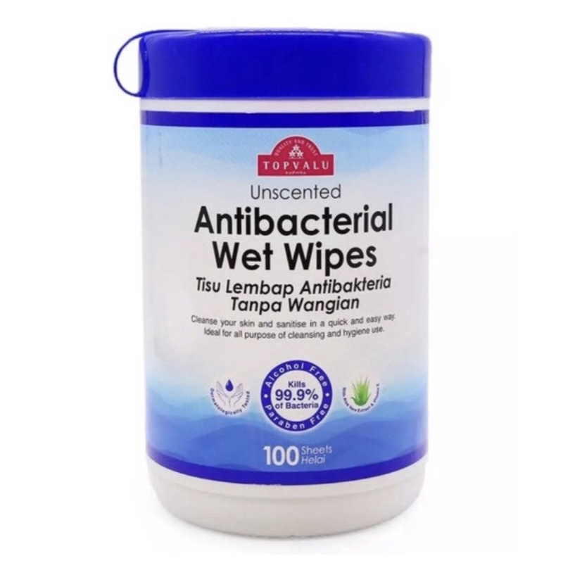 Topvalu Antibacterial Unscented Wet Wipes (100 sheets) Shopee Malaysia