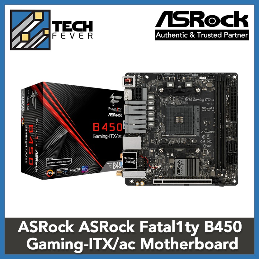 Asrock Fatal1ty B450 Gaming Itx Ac Am4 Amd Sata 6gb S Usb 3 1 Hdmi Mini Itx Motherboard Shopee Malaysia