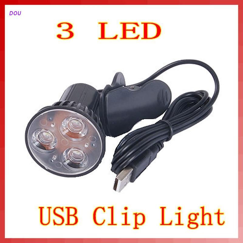 DOU USB 3 LED Clamping Clip Light Bulb Lamp for Desktop Notebook PC Laptop Reading