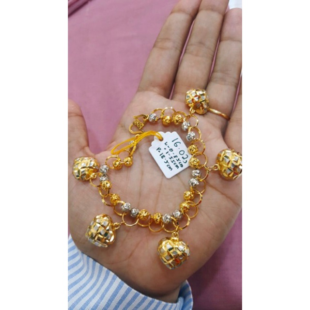  Gelang  Love  Gantung  Dewasa 16 02g 18 5cm 0 85cm Shopee 