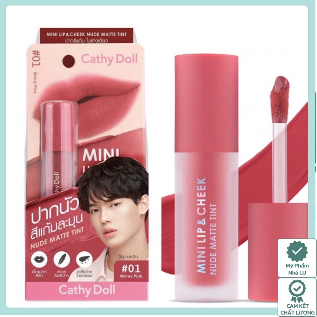 Win Cathy Doll Mini Lip Cheek Nude Matte Tint Thailand Cream And Blush