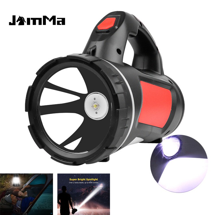 High Lumen Powerful Rechargeable Spotlight Flashlight CREE LED Super Bright Searchlight 3000mah Handheld Spot Search lights Large Heavy Duty Waterproof Marine Boat Portable Lantern