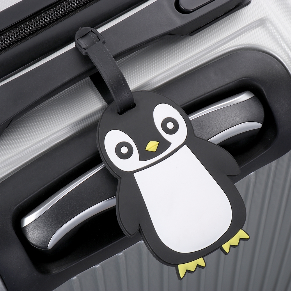 penguin luggage tag