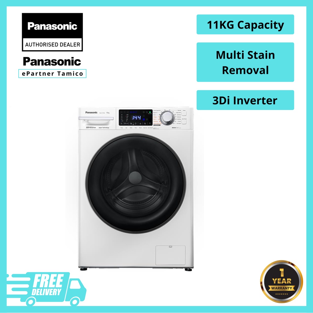 PANASONIC NAV11FG2 (11KG) ECONAVI INVERTER FRONT LOAD WASHER Machine