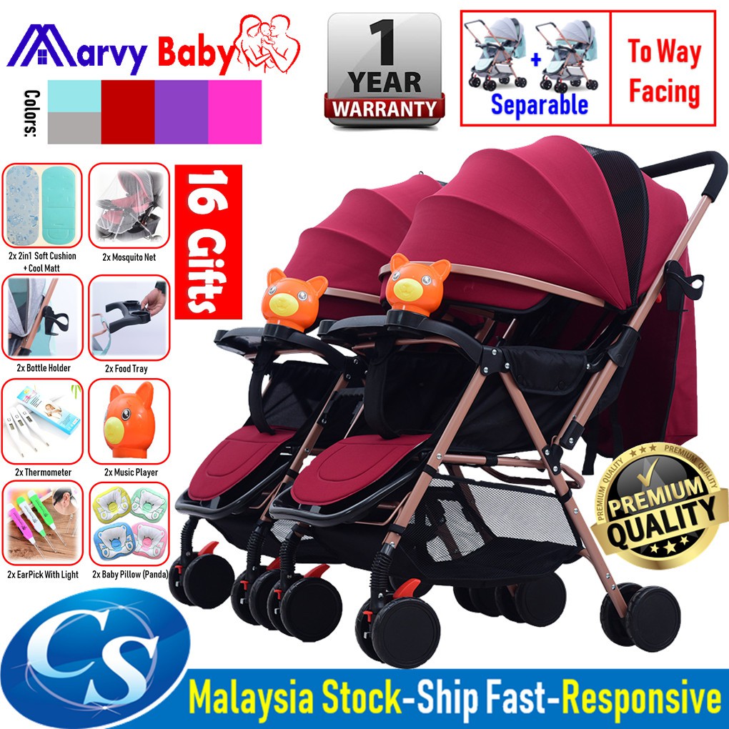 stroller kembar depan belakang