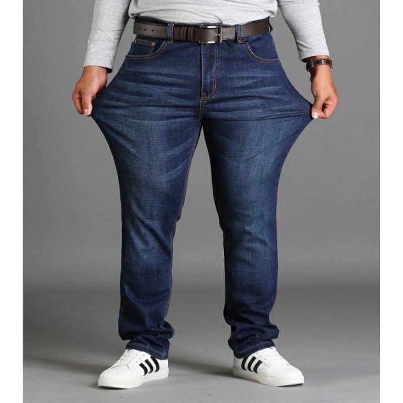 Plus Big Size Man Denim Jeans Long Pants Straight Cut Seluar Jeans Size Besar Lelaki Dewasa