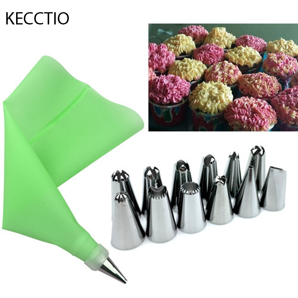 8 PCS/Set Cake Decorating Tips Set Icing Piping Cream Pastry Bag with 6 pcs  Stainless Steel Nozzle Set DIY Cake Decorating Tools | Shopee Malaysia