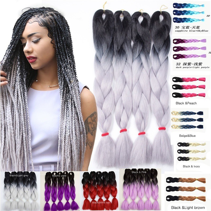 1pcs Braiding Hair Jumbo Braid Ombre Braiding Hair Synthetic Box