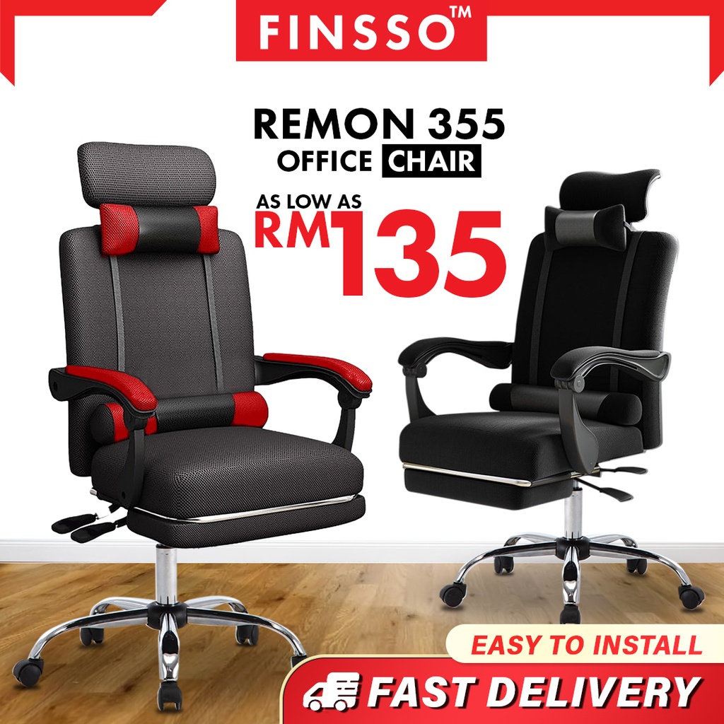 FINSSO : Remon 355 Ergonomic Designed High Backrest Swivel Mesh Office Chair Gaming Chair Computer Chair Office Kerusi