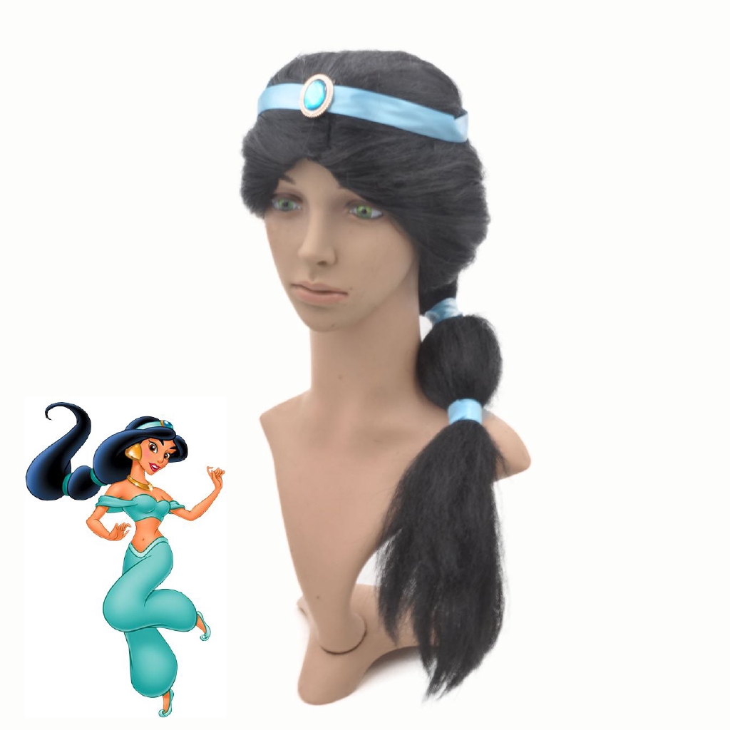 Kids Aladdin Jasmine Princess Wig Cosplay Disney Princess Long Hair |  Shopee Malaysia