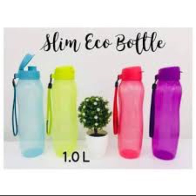 Tupperware Slim Eco Bottle with Strap 1L (only GREEN)