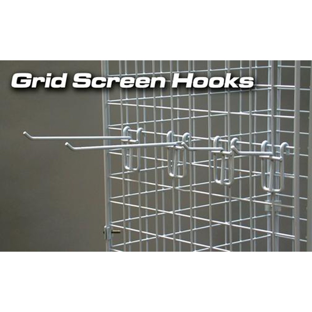 6" Long Hook Black Finish Details about   20 Wire Grid 