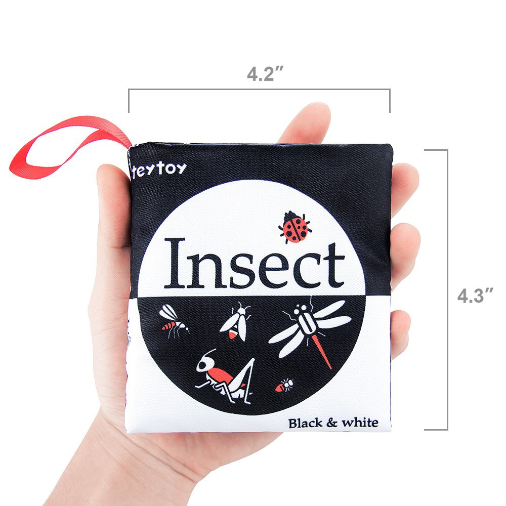 Teytoy Nero e Bianco sensoriale schede carte in tessuto ad alto contrasto Panno Morbido Baby 