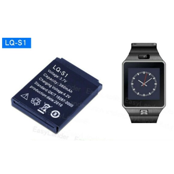 Smart Watch Battery 3.7V 380mAh Large Capacity Rechargable Li-ion Replacement Battery LQ-S1 for DZ09 A1 W8 V8 X6 Y1 Q18