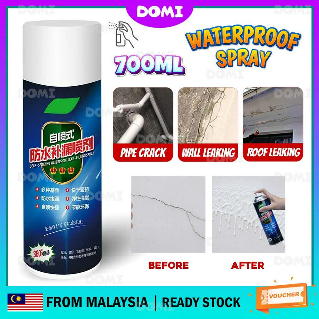 DOMI CLEAR STOCK 700ML Repair Building Base Roof Cracks Waterproof Spray Treatment Pipes Lofts Gutter Leaking Sealant