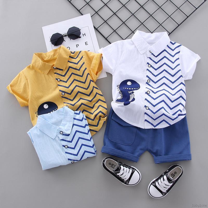 Short Pants Outfit Summer Casual Toddler Baby Boy Shark Print Tops T-Shirt 