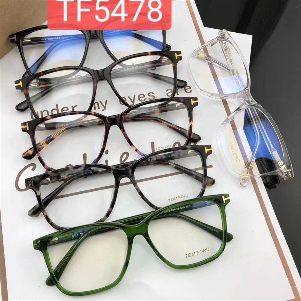 2020 New Tom ford 5478 classic large frame square myopic glasses frame  ultra light personality fashion flat lens | Shopee Malaysia