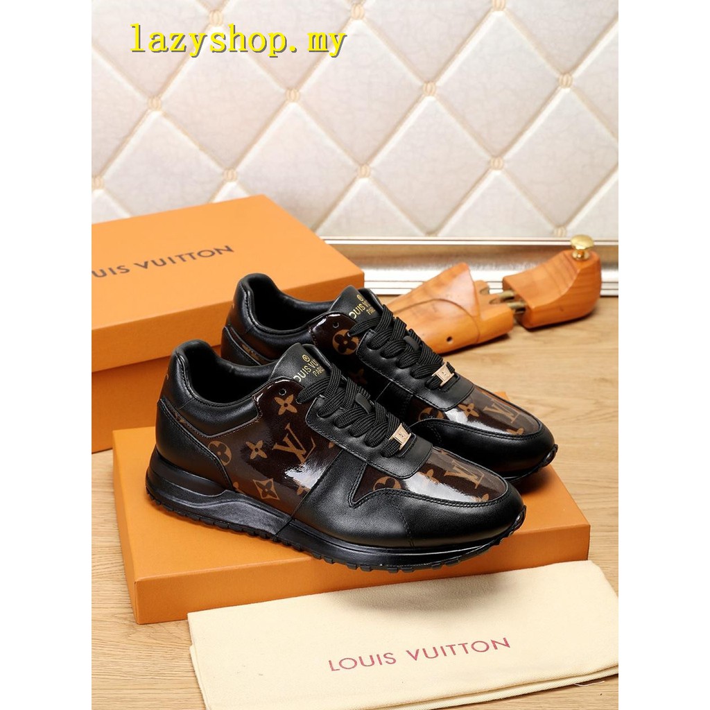 2019 LV Trainer men black sneakers leather fashion casual sports running shoes | Shopee Malaysia