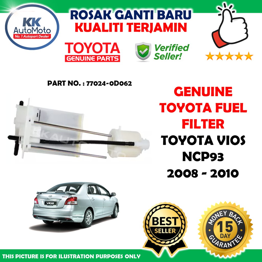 Toyota Vios NCP93 (2008 2010) Genuine Original Toyota Fuel Filter