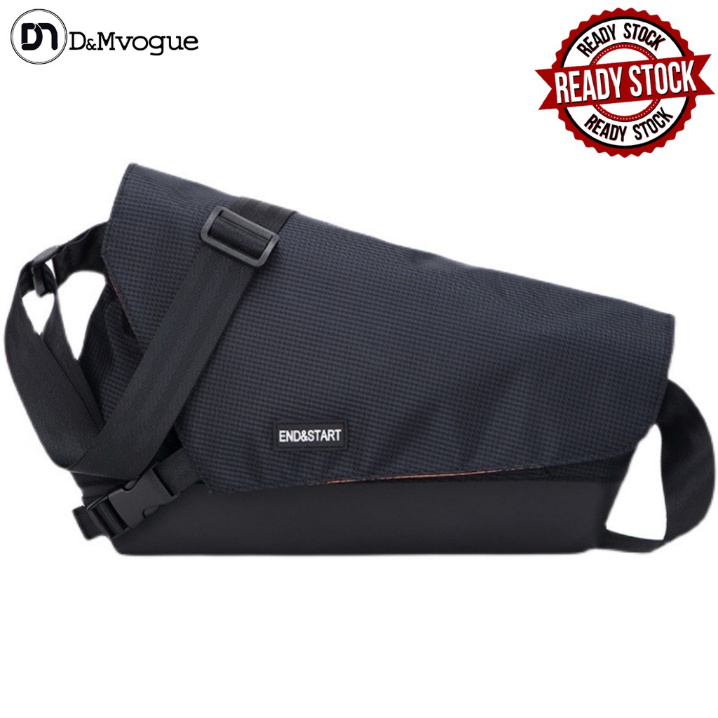 [READY STOCK] END & START Functional Shoulder Sling Trigonal Design Messenger Bag Men Riding Slide Pouch Waterproof Bags