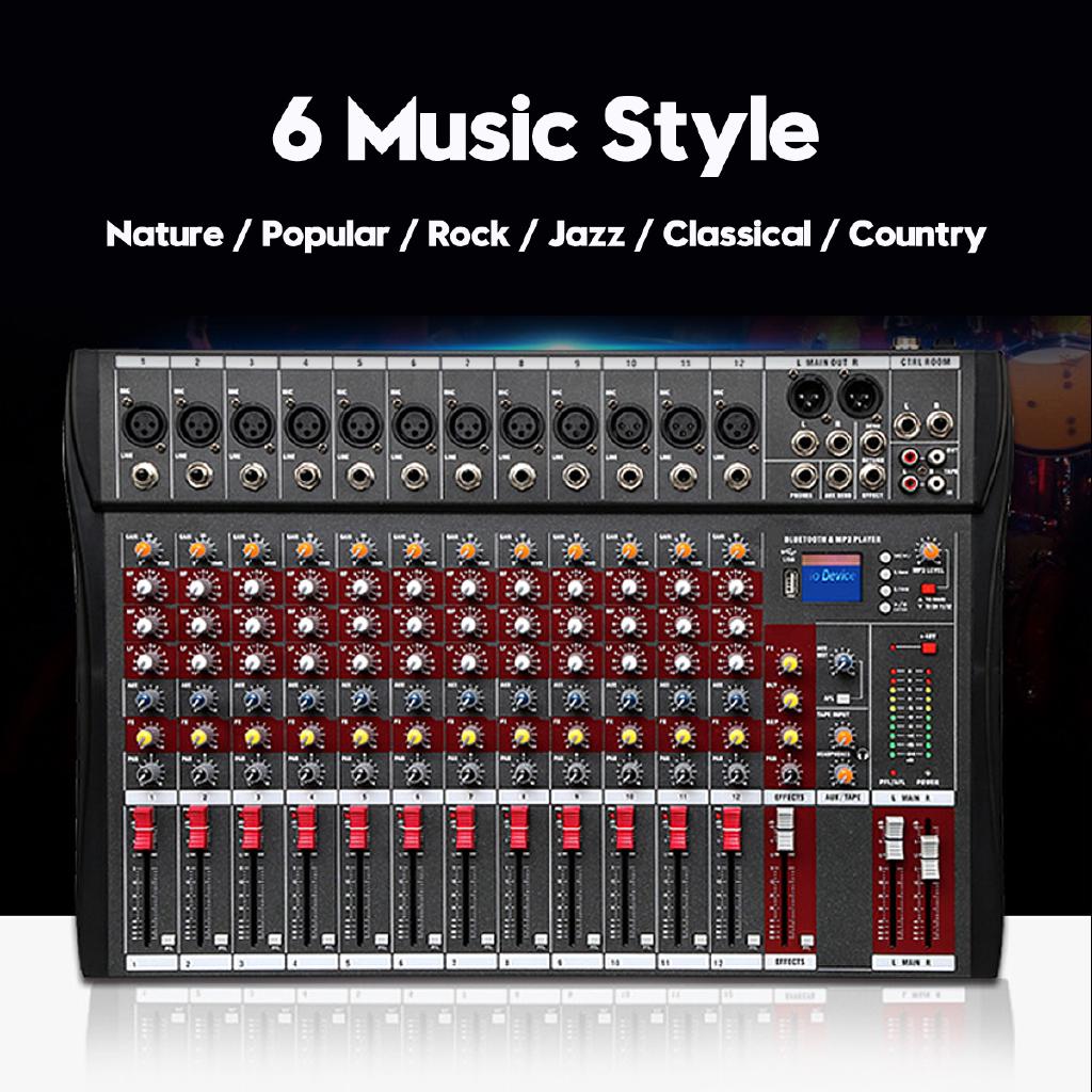 12 Channel Professional Powered Mixer power mixing Amplifier USB