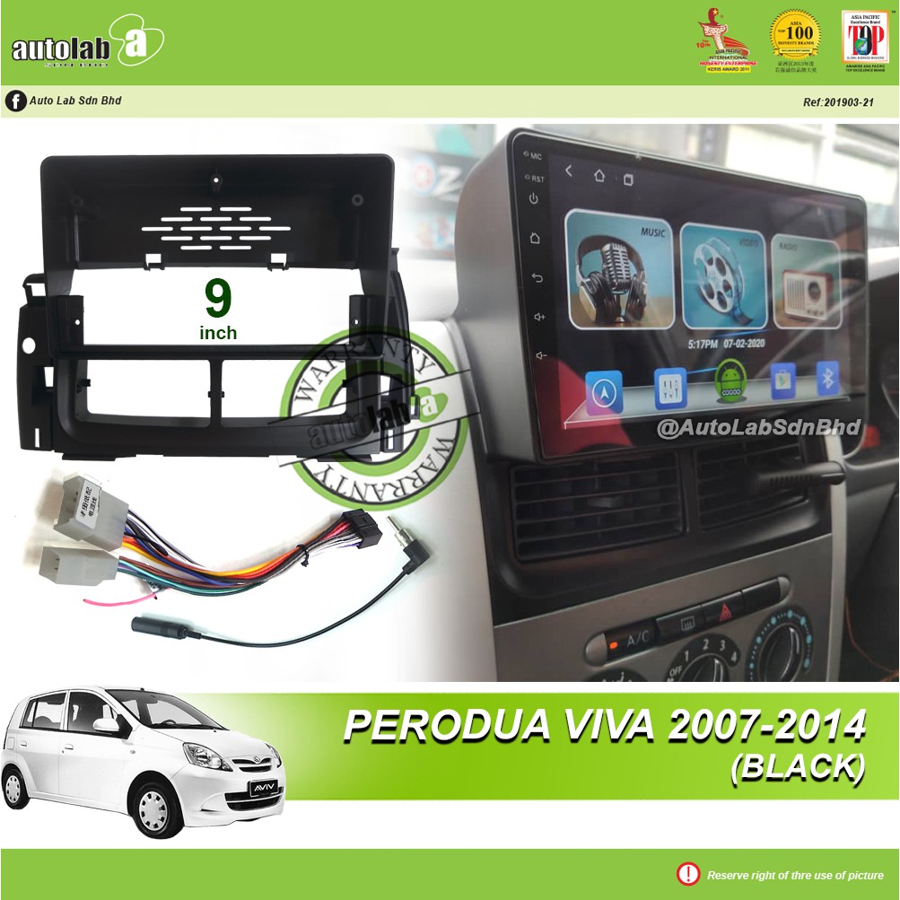 Android Player Casing 9" Perodua Viva 2007-2014 (Black) (with Socket OEM & Antenna Join)