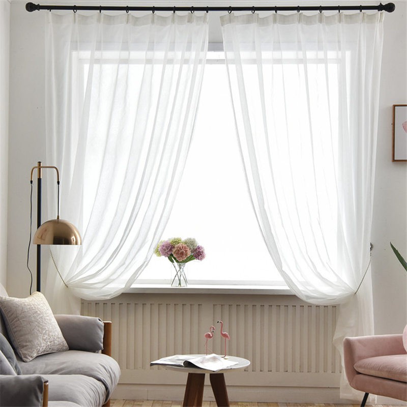 White Sheer Curtains For Living Room Bedroom Curtains For Sliding Door Curtains