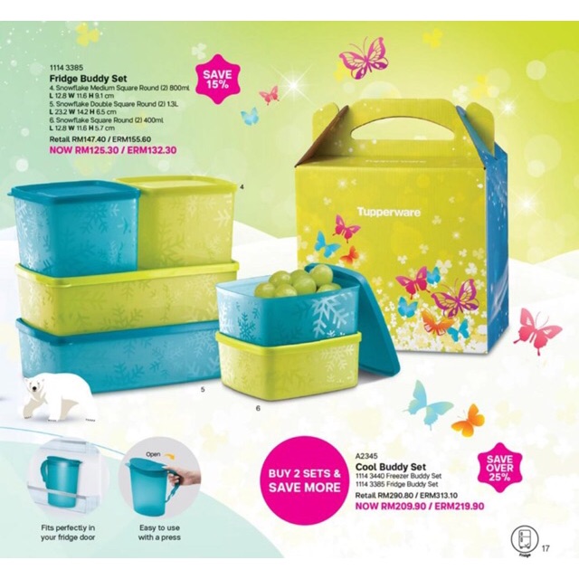 Tupperware Fridge Buddy Set 6pcs