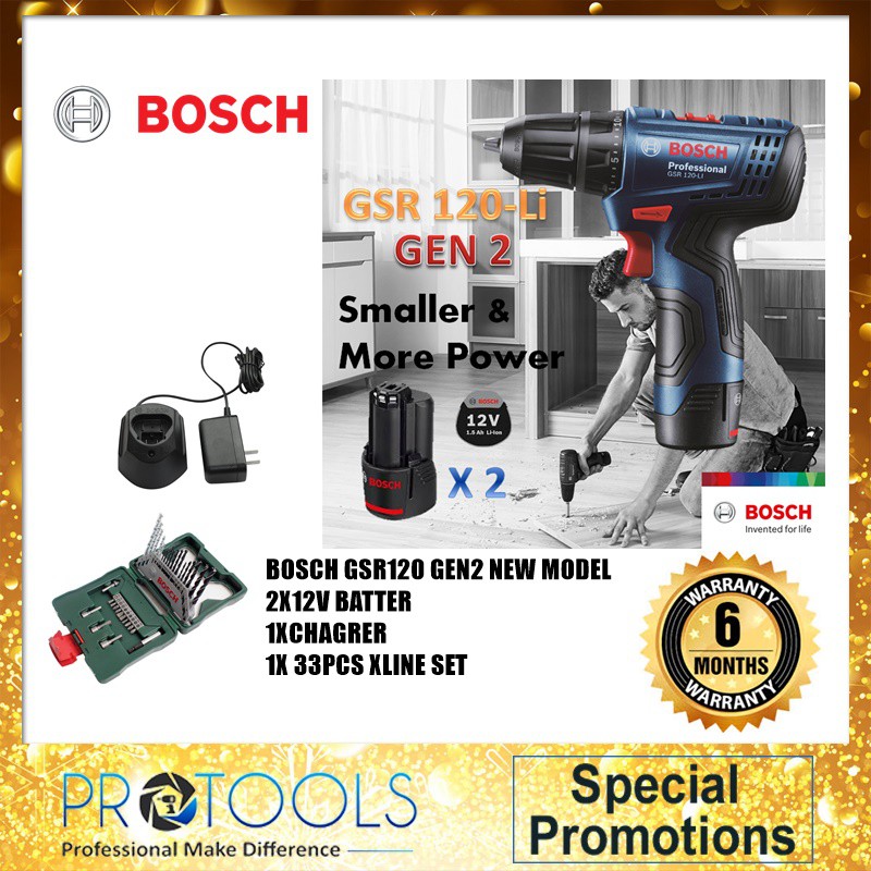 Bosch Gsr120 Gen2 12v Battery Drill Solo Set 6month Warranty