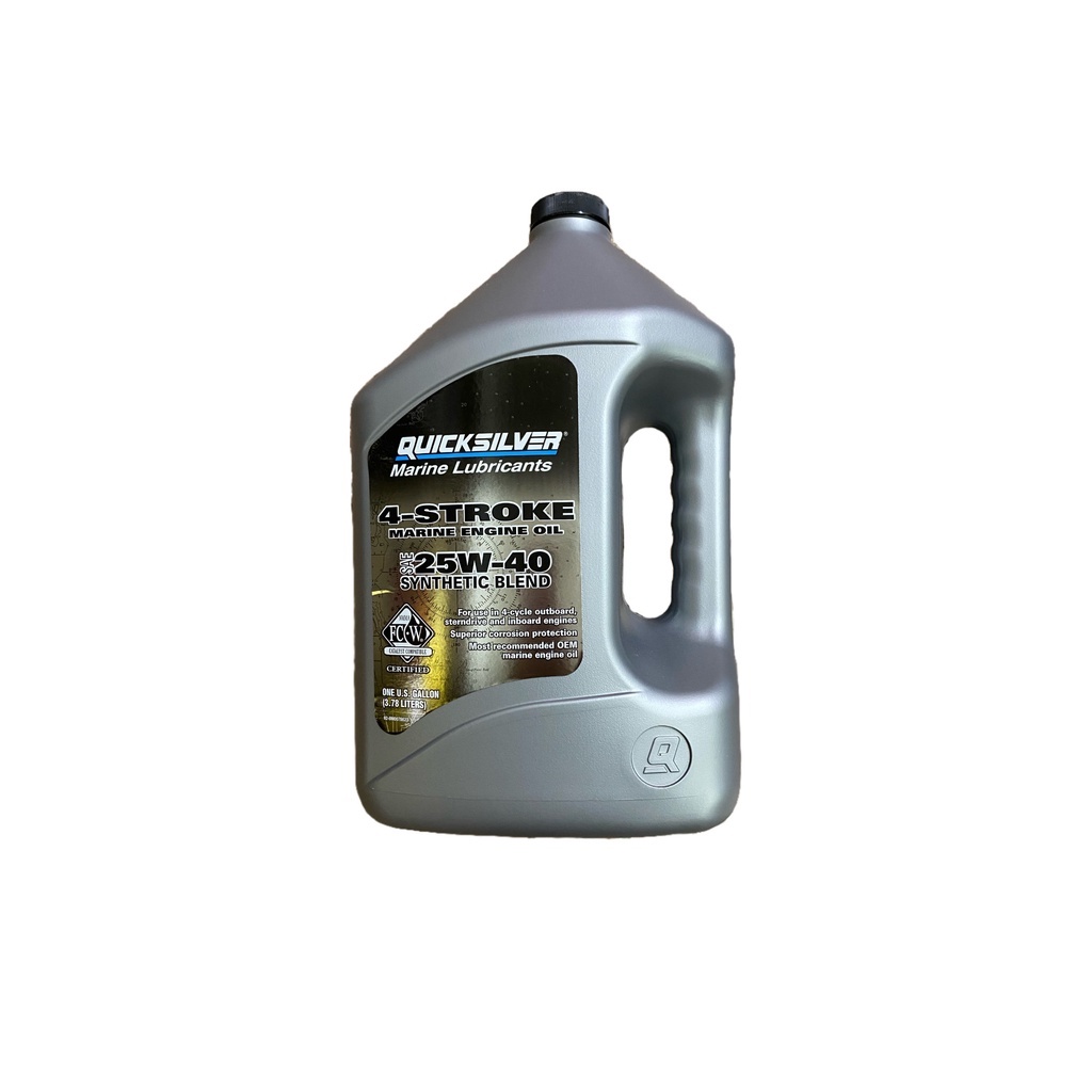 QUICKSILVER OIL 4 STROKE MARINE ENGINE OIL 25W-40 SYNTHETIC BLEND ...