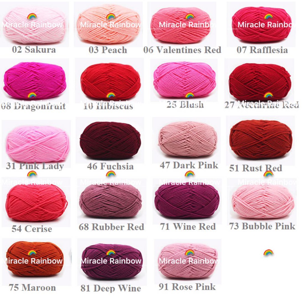 [Malaysia Ready Stock]50g Benang Kait 5ply Milk Cotton Knit Crochet