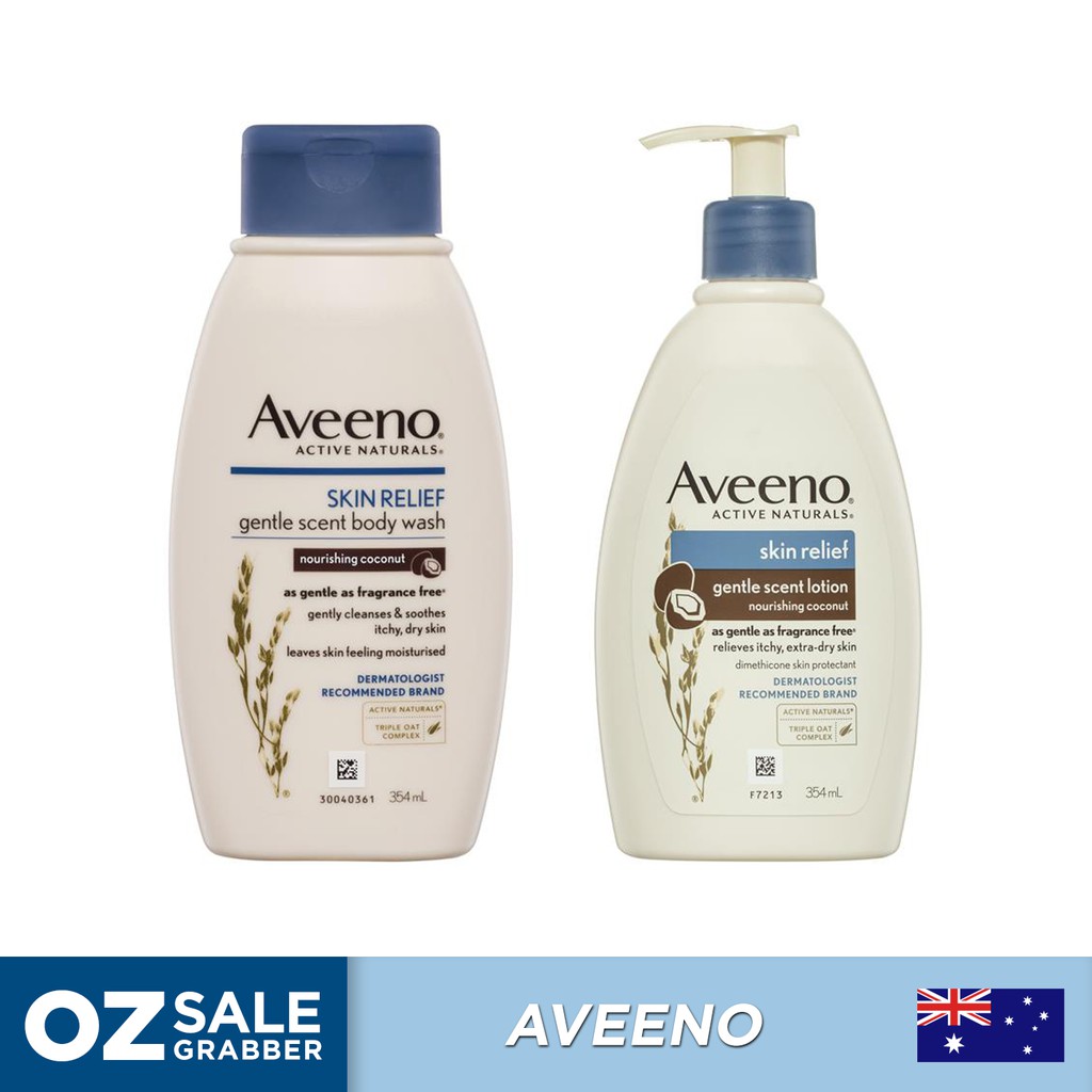 OZSALEGRABBER | Aveeno Skin Relief Gentle Scent Body Wash/Lotion: Nourishing Coconut 354mL