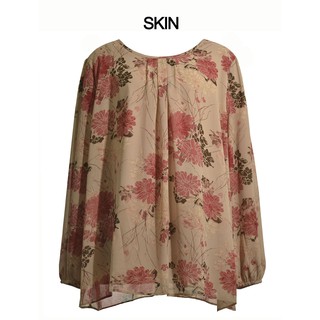 Plus Size Printed Chiffon Blouse  Baju  Saiz  Besar  5XL 