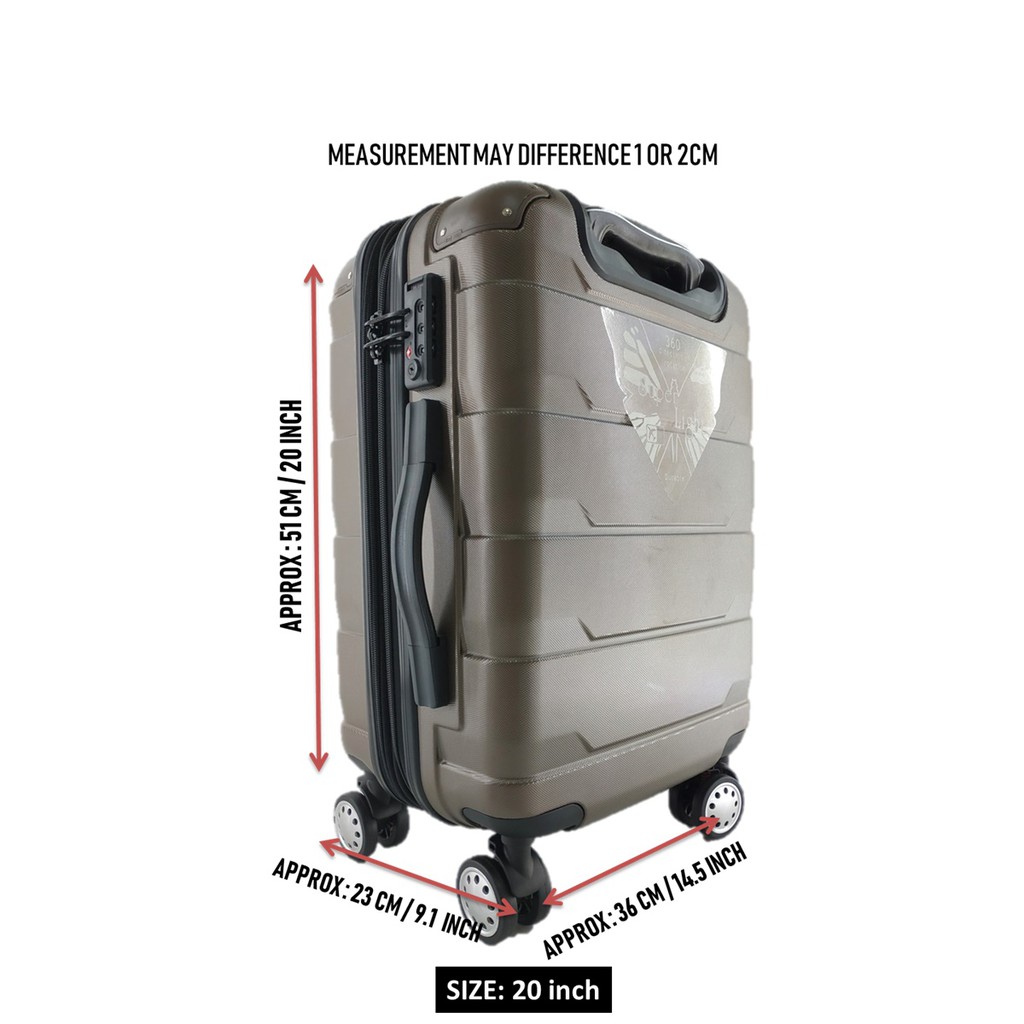 20 luggage size in cm