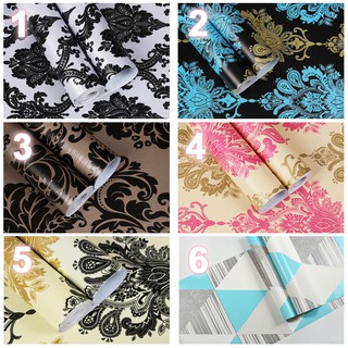 10 Meter Wallpaper Ready Stock Waterproof  Self Adhesive 