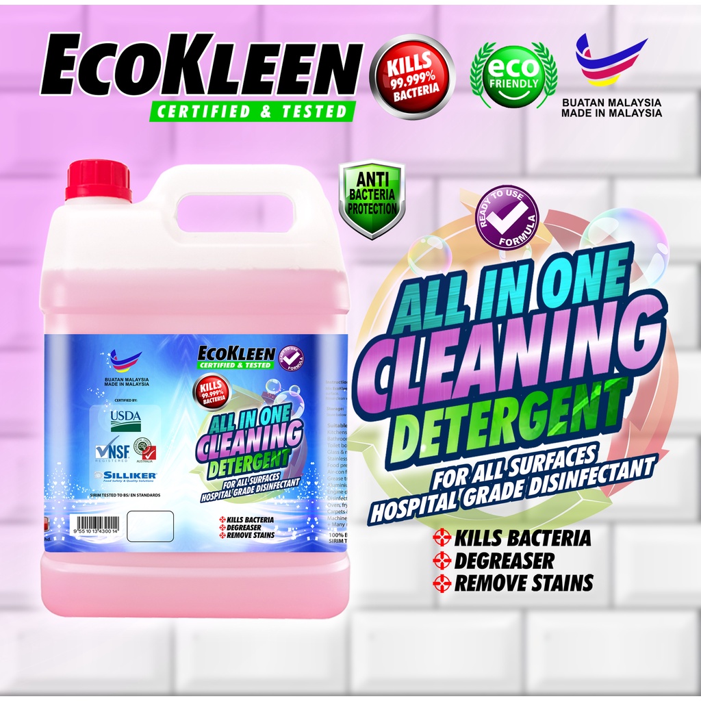 Eco Kleen All In One Anti Bacteria Cleaning Detergent (5000ml) | Shopee ...