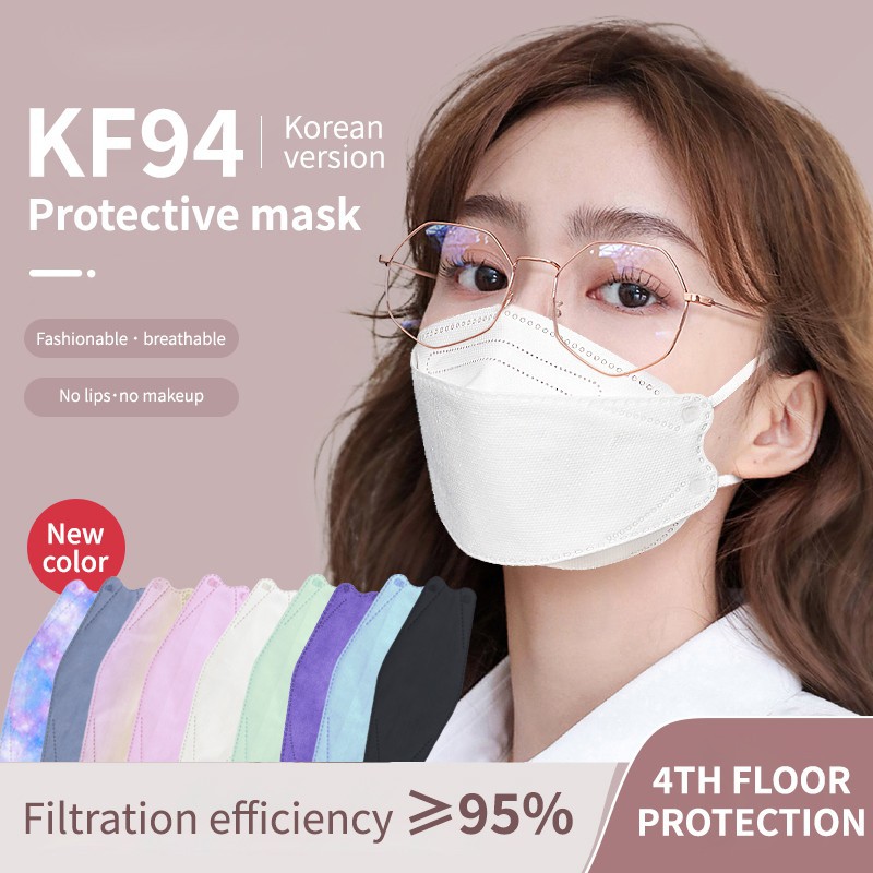 [Ready Stock]10PCS KF94 Mask Protective Face Mask Adult Gray/ Black ...