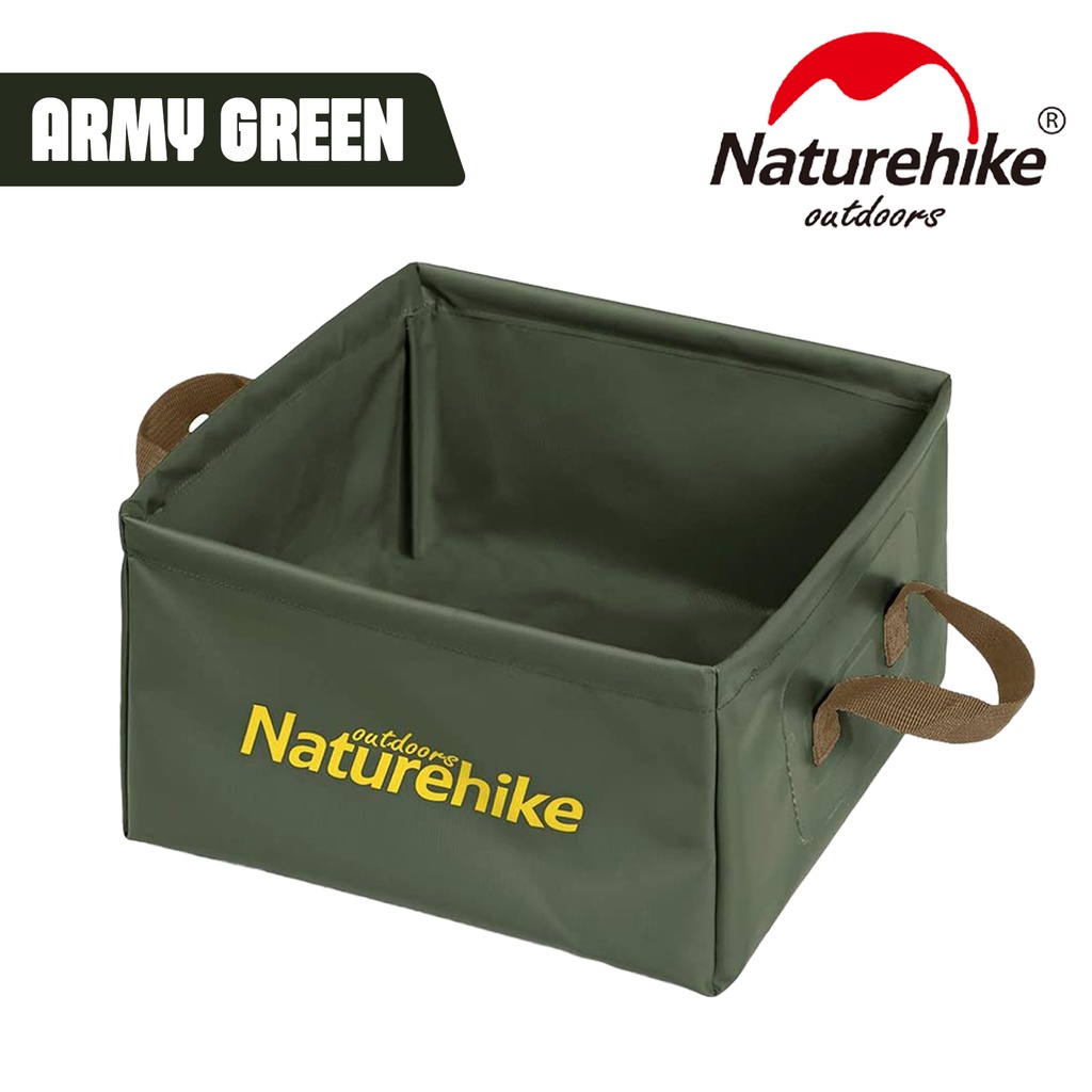 Naturehike 13Lit Large Camping Foldable Bucket Portable Waterproof Square Outdoor Folding Laundry Basin Baldi Khemah 水桶