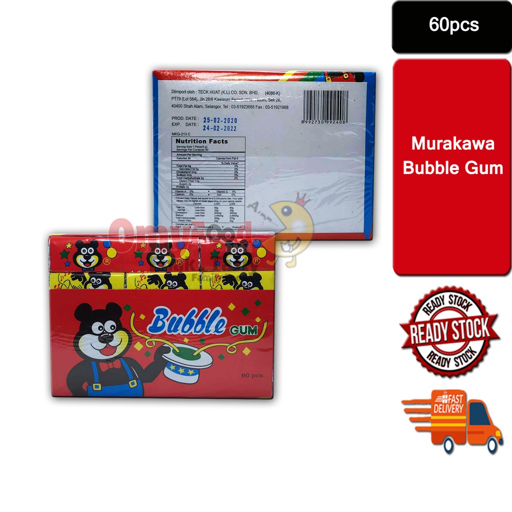 60pcs Murakawa Bear Bubble Gum 