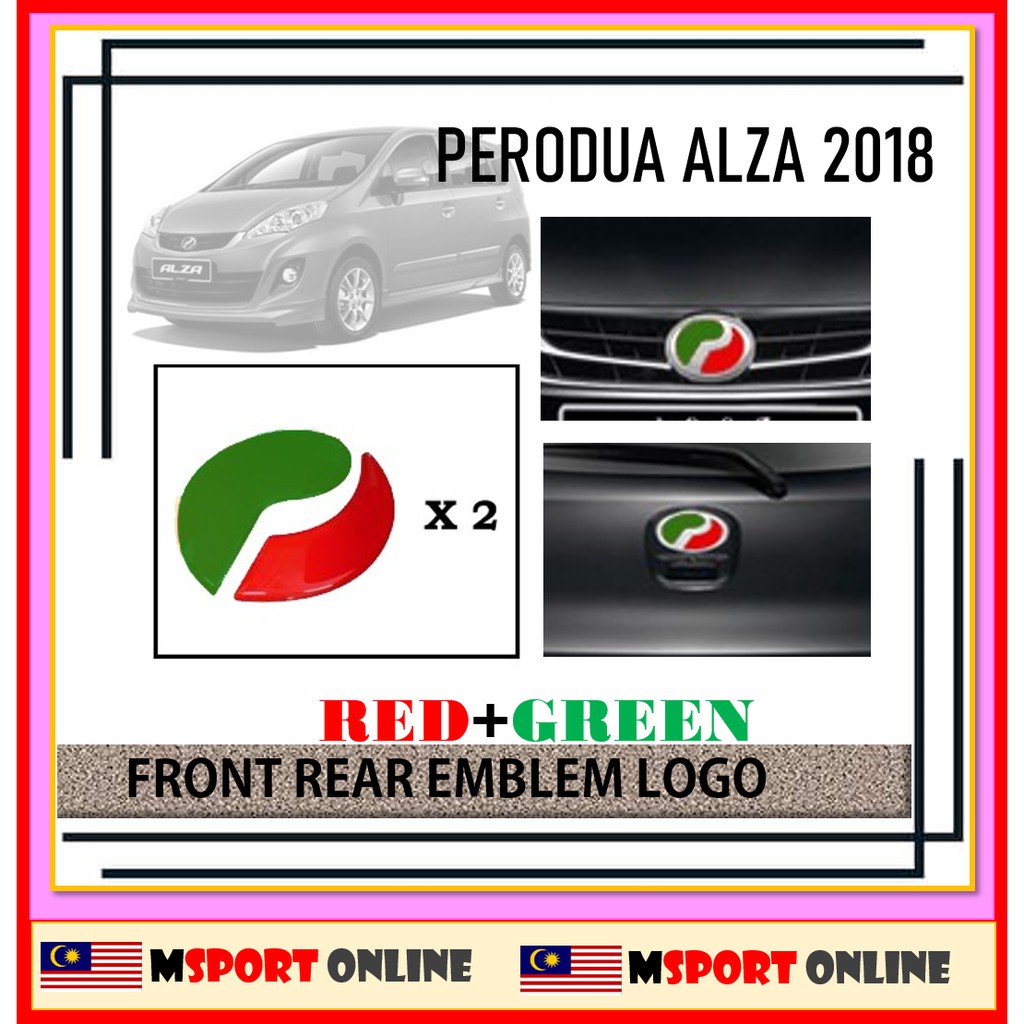 PERODUA ALZA 2018 EMBLEM LOGO 2PCS (Front & Rear Sticker) | Shopee Malaysia