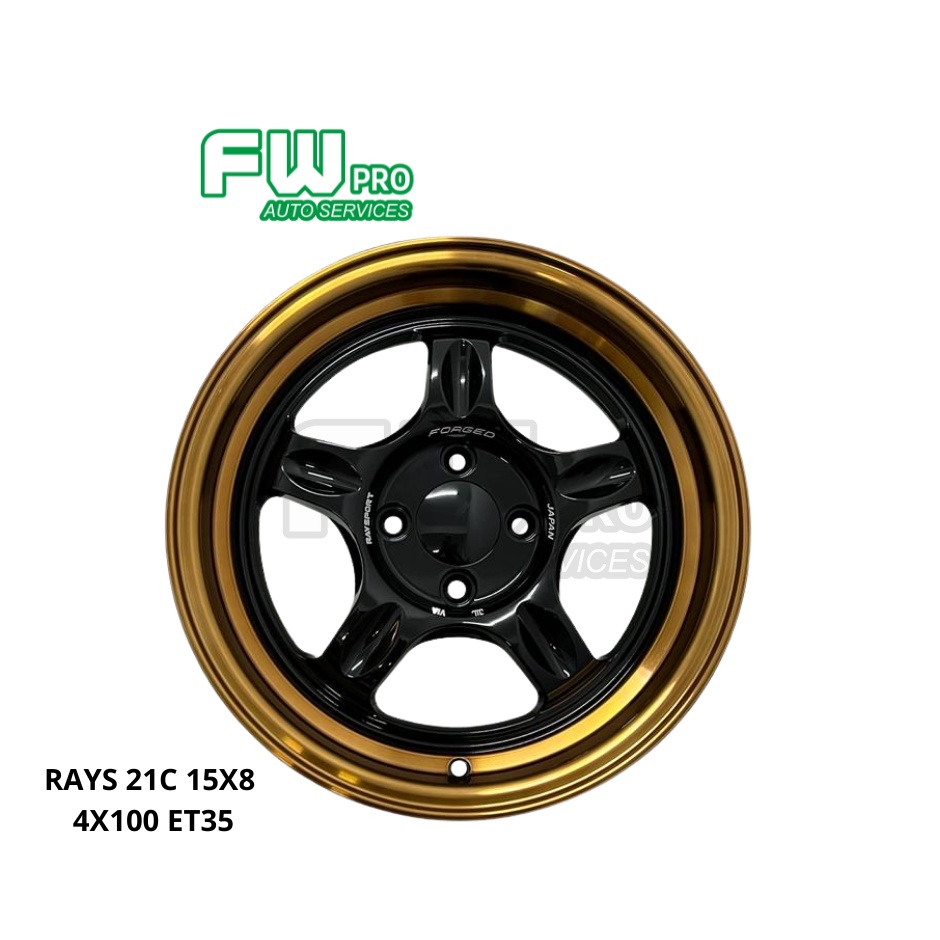 New Sport Rim Rays 21C 15 inch 8jj 4x100 One Set 4pcs Shopee Malaysia