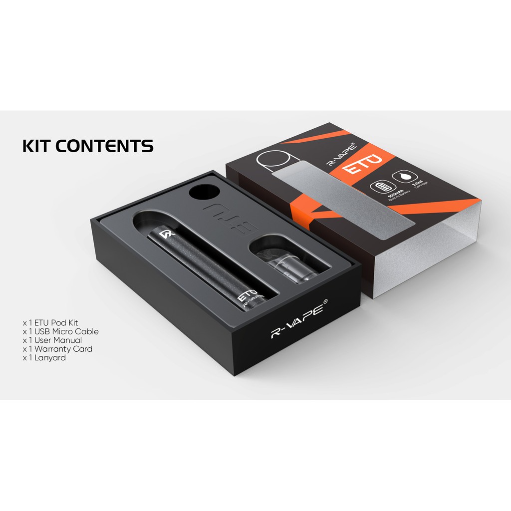 R Vape Etu Pod Kit 3ml 900mah Shopee Malaysia