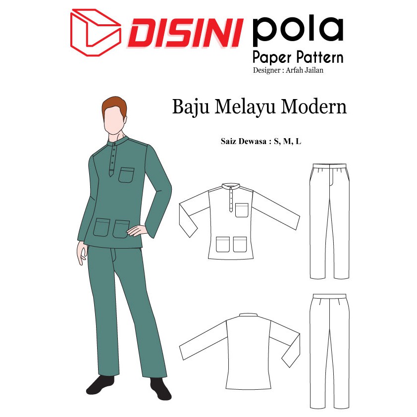 Pola Pakaian Baju  Melayu  Modern designer Arfah Jailan 