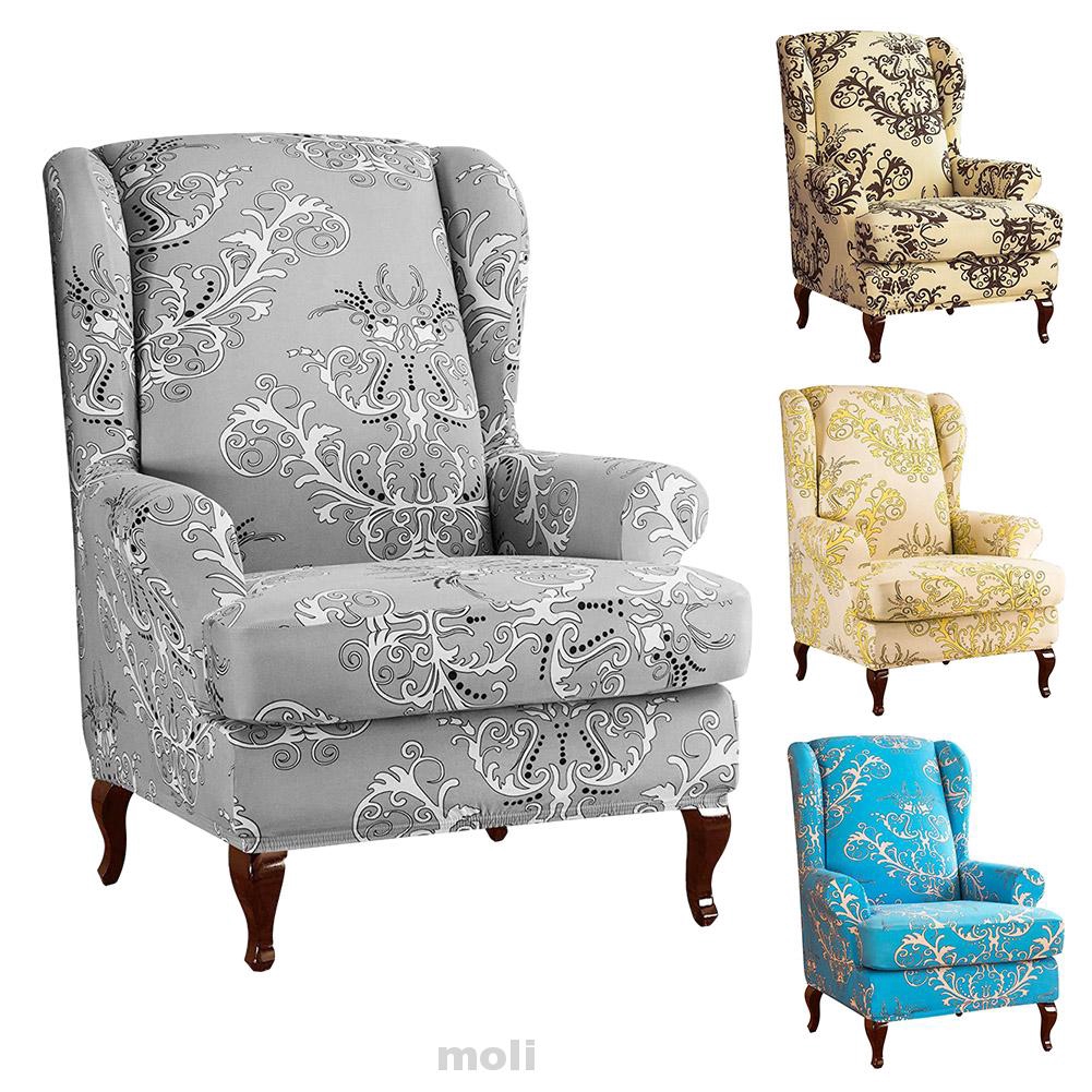 Decorative Simple Protective Accessories Modern Back Leaves Printed Removable Elastic Wing Chair Slipcover Shopee Malaysia